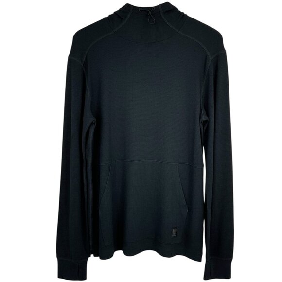 Topo Designs Other - NWT Topo Designs Global Waffle Hoodie Black Long Sleeve Size M Mid Layer